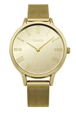 Oasis Damen Datum klassisch Quarz Uhr mit Aluminium Armband B1623 von Oasis