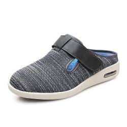 ObaBO Diabetiker Schuhe für Geschwollene Füße mit Klettverschluss,Gesundheitsschuh für Damen und Herren, ideal als Reha-Schuh, Verbandsschuh, Hausschuh,Grey-40 EU von ObaBO