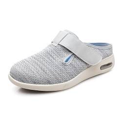 ObaBO Diabetiker Schuhe für Geschwollene Füße mit Klettverschluss,Gesundheitsschuh für Damen und Herren, ideal als Reha-Schuh, Verbandsschuh, Hausschuh,Light Gray-39 EU von ObaBO