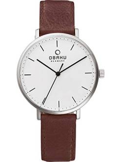 Obaku Denmark Damenuhr mit Lederband Edelstahl 37 MM V186LXCWRN von Obaku