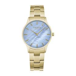 Obaku LYNG Lille Avery Damen-Armbanduhr, analog, blaues Zifferblatt, V247LXGMSG, Hellblau, Hellblauer Wischmopp von Obaku