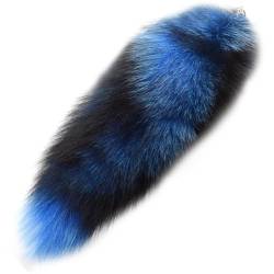 Obelunrp Fox Tail Keychain, 15,8 -Zoll flauschiger Faux -Fell -Schwanz -Anhänger, Therian Tail für Handtaschen -Rucksackdekor (blau) von Obelunrp