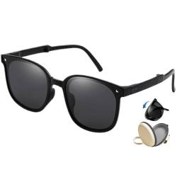 Obelunrp Quadratische Sonnenbrille polarisierte UV 400 Schutz Trendy Designer Sonnenbrille Männer Frauen, schwarz von Obelunrp