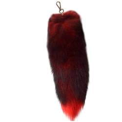 Therian Tail, 15-Zoll gefälschter Fuchsschwanzschlüsselkette, modisch Flauschiger pelziger Schwanz, wunderschönes Kunstspielzeug für Handtaschen-Rucksack Dekor (Tail-3) von Obelunrp