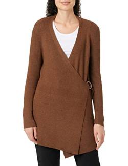 OBJECT Women's OBJFAE THESS L/S Rib Knit Cardigan NOOS Strickjacke, Dark Earth/Detail:Melange, M von Object