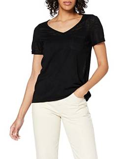 Object Damen OBJTESSI SLUB S/S V-Neck NOOS T-Shirt, per Pack Schwarz (Black Black), 36 (Herstellergröße: S) von Object