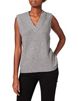 Object Damen Objmalena S/L Knit Waistcoat Noos Pullunder, Medium Grey Melange, S EU von Object