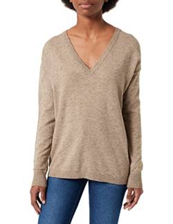 Object Damen Objthess L/S V-Neck Knit Noos Pullover, Fossil, L EU von Object