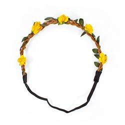 Oblique-Unique® Blumen Haarband Stirnband Blumenkranz Haarschmuck Kopfschmuck Bohemia Style - Farbe wählbar - (Gelb) von Oblique Unique