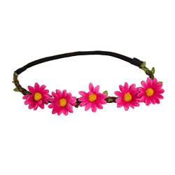 Oblique-Unique® Blumen Haarband Stirnband Blumenkranz Haarschmuck Kopfschmuck Bohemia Style Mädchen Damen - Farbe Wählbar (Pink) von Oblique Unique