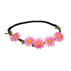 Oblique-Unique® Blumen Haarband Stirnband Blumenkranz Haarschmuck Kopfschmuck Bohemia Style Mädchen Damen - Farbe Wählbar (Rosa) von Oblique Unique