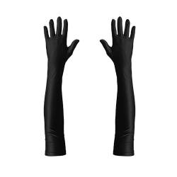 Oblique Unique® Damen Handschuhe Lang Handschuh für Hochzeit Fasching Karneval Motto Party Kostüm Accessoire für Halloween (Schwarz) von Oblique Unique