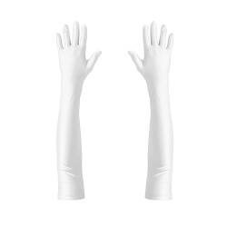 Oblique Unique® Damen Handschuhe Lang Handschuh für Hochzeit Fasching Karneval Motto Party Kostüm Accessoire für Halloween (Weiß) von Oblique Unique