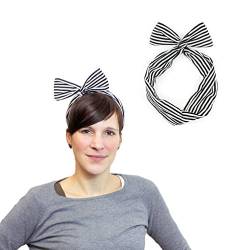 Oblique-Unique® Haarband Stirnband Bunny Ohren Punkt Streifen Band Haarhalter für Damen und Mädchen - Farbe wählbar - (Schwarz Weiß) von Oblique Unique