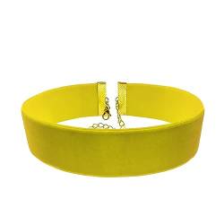 Oblique Unique® Halsband Halskette für Damen Mädchen Kette aus Samt Choker für JGA Junggesellinnenabschied Party (Gelb) von Oblique Unique