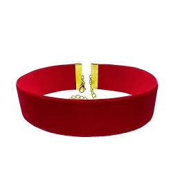 Oblique Unique® Halsband Halskette für Damen Mädchen Kette aus Samt Choker für JGA Junggesellinnenabschied Party (Rot) von Oblique Unique