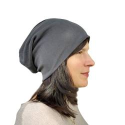 Oblique Unique® Long Beanie Mütze XXL Slouch Winter Mütze mit leichtem Stoff Grau für Damen Herren Kinder Unisex von Oblique Unique