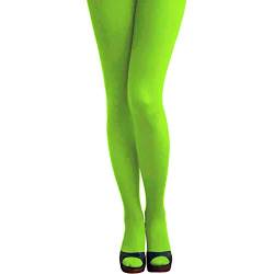 Oblique Unique® Sexy Neon Strumpfhose für Damen Frauen Mädchen 80s 80er 90s 90er Jahre Motto Party Fasching Karneval Kostüm Accessoire (Neongrün) von Oblique Unique