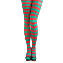 Oblique-Unique® Sexy Strumpfhose -halterlos- Overknee Strümpfe - Party Kostüm Fasching Karneval (Strumpfhose ringel rot/grün) von Oblique-Unique