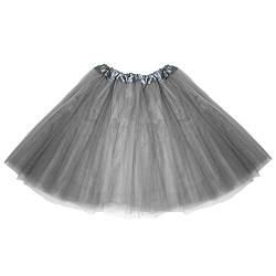 Oblique Unique® Tutu Tütü Reifrock Unterrock Petticoat Damen Frauen Rock Grau als Kostüm Accessoire für Fasching Karneval Party Einheitsgröße von Oblique Unique