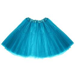 Oblique Unique® Tutu Tütü Reifrock Unterrock Petticoat Damen Frauen Rock als Kostüm Accessoire für Fasching Karneval Motto Party Einheitsgröße (Türkis) von Oblique Unique