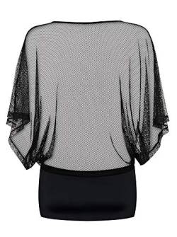 Dress "Punker" schwarzes Netz-Minikleid inkl. String / Mesh-Top + Minirock von Obsessive (L/XL (40-42)) von Obsessive