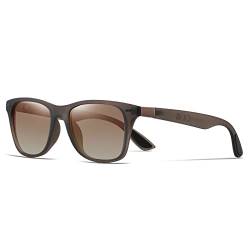 Occhsouo Polarisierte-Sonnenbrille-Herren-Damen Brillen Rechteckig Sonnenbrille für Männer UV400 Schutz Schwarz Sonnenbrillen Vintage Retro Stil (Braune/Braune) von Occhsouo