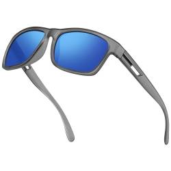 Occhsouo Sonnenbrille Herren Polarisiert - Damen UV400 Schutz CAT 3 CE Blau Sunglasses Men Women Verspiegelt Retro Sport Sonnenbrillen für Angeln, Fishing, Fahren, Ski von Occhsouo