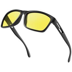 Occhsouo Sonnenbrille Herren Polarisiert - Damen UV400 Schutz CAT 3 CE Gelbe Sunglasses Men Women Retro Sport Sonnenbrillen für Angeln, Fishing, Fahren, Ski von Occhsouo