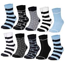 Occulto 10 PAAR SOCKEN DAMEN aus BAUMWOLLE (Modell: Lotte) Blau 35-38 von Occulto