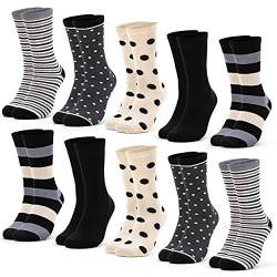 Occulto 10 PAAR SOCKEN DAMEN aus BAUMWOLLE (Modell: Lotte) Schwarz-grau 35-38 von Occulto