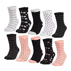 Occulto 10 PAAR SOCKEN DAMEN aus BAUMWOLLE (Modell: Lotte) Schwarz-lachs 35-38 von Occulto