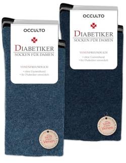 Occulto Damen Diabetiker Socken 10er Pack (Modell: Julia) Blau Mix 35-38 von Occulto