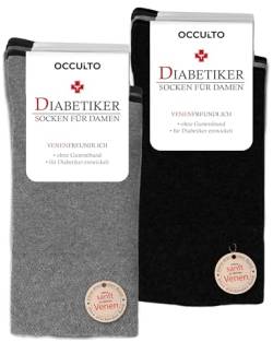 Occulto Damen Diabetiker Socken 10er Pack (Modell: Julia) Grau Mix 35-38 von Occulto
