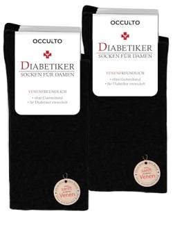 Occulto Damen Diabetiker Socken 10er Pack (Modell: Julia) Schwarz 35-38 von Occulto