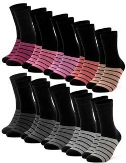 Occulto Damen Farbige Socken 10er Pack (Modell: Laura) Pink Grau 35-38 von Occulto