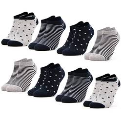 Occulto Damen Muster Sneaker Socken 8er Pack (Modell: Maja) Navy 39-42 von Occulto