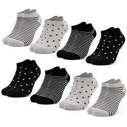 Occulto Damen Muster Sneaker Socken 8er Pack (Modell: Maja) Schwarz 35-38 von Occulto