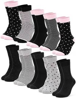 Occulto Damen Muster Socken 10 Paar (Modell: Milka) 39-42 Pink-Schwarz von Occulto