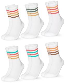 Occulto Damen Retro Tennissocken 6er Pack (Modell: Steffi) 60s 35-38 von Occulto