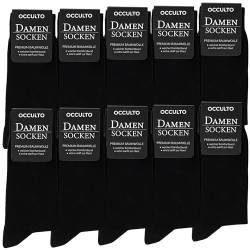 Occulto Damen Schwarze Socken 10-20er Pack (Modell: Hermine) 10 X Schwarz 39-42 von Occulto