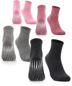 Occulto Damen Stoppersocken 2-4 Paar (Modell: Madeleine) 4 Paar|Schwarz,Grau,Pink,Rot 35-38 von Occulto