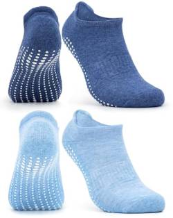Occulto Damen & Herren Yoga Socken 2-4er Pack (Modell: Mady) 2 Paare | Navy-Blau 35-38 von Occulto