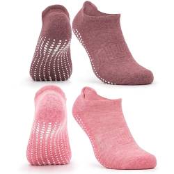 Occulto Damen & Herren Yoga Socken 2-4er Pack (Modell: Mady) 2 Paare | Pink-Rot 35-38 von Occulto