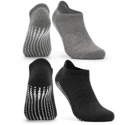Occulto Damen & Herren Yoga Socken 2-4er Pack (Modell: Mady) 2 Paare | Schwarz-Grau 43-46 von Occulto