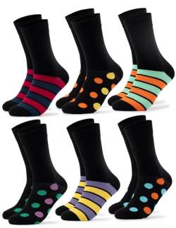 Occulto Herren Bunte Socken 6er Pack (Modell: Moritz) Punkte Streifen 39-42 von Occulto