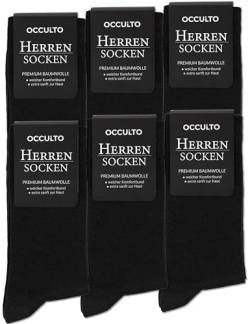 Occulto Herren Business Socken 6-12er Pack (Modell: Jordan) 6 X Schwarz 43-46 von Occulto