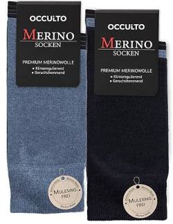 Occulto Herren Merino Socken 10er Pack (Modell: Gerhard) Schwarz Blau Navy 47-50 von Occulto