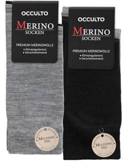 Occulto Herren Merino Socken 10er Pack (Modell: Gerhard) Schwarz Grau Anthrazit 47-50 von Occulto