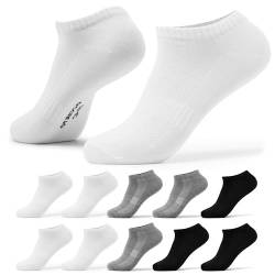 Occulto Herren Sneaker Socken 10er Pack (Modell: Johannes) Schwarz Weiß Grau 39-42 von Occulto
